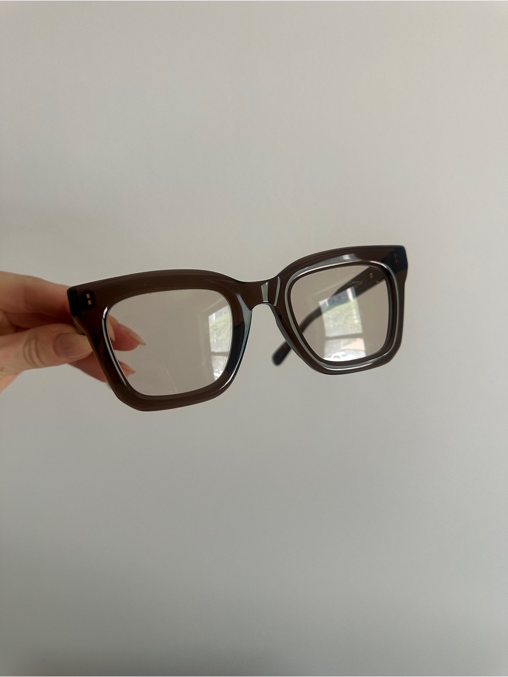 Sacai / native Sons Oversized Square Brown Clear Lens Glasses